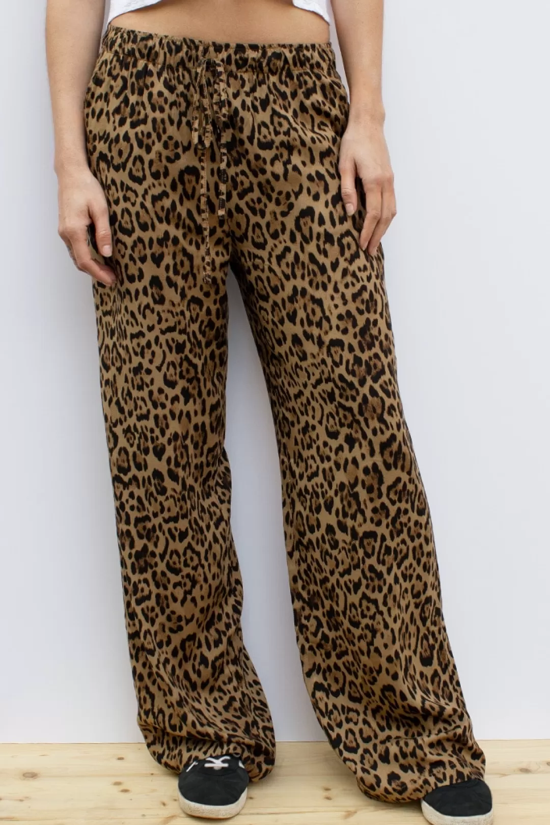 Subdued Pantaloni | Pantaloni wide-leg con coulisse Animalier